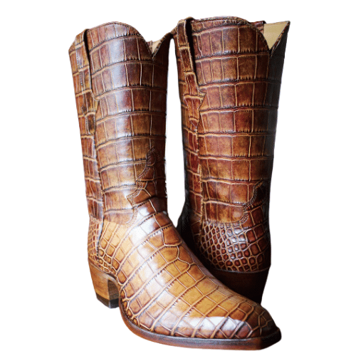 Bespoke Handmade Custom Premium Quality Tortuga Full American Alligator Boots for Men's & Women's Cowboy Boots