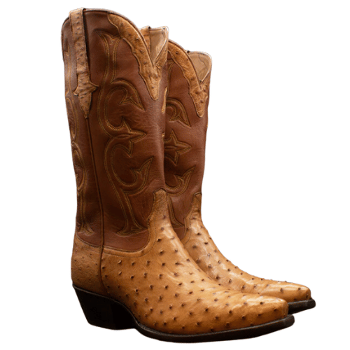 Handmade top ostrich boots