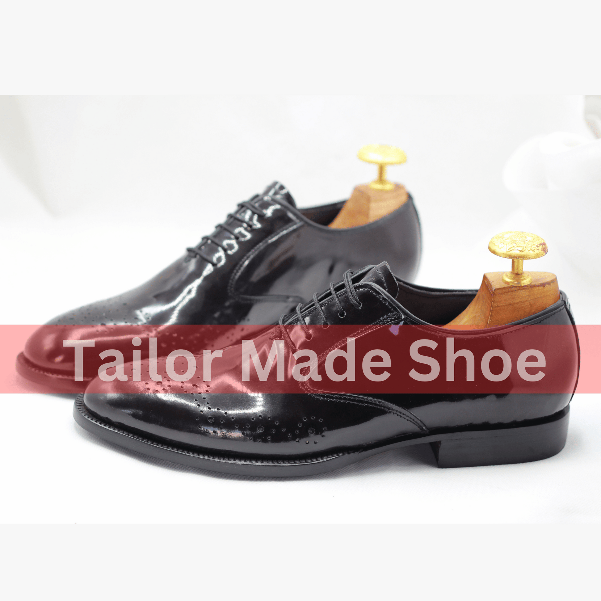 Handmade Black Oxford Shoes – Premium Patent Leather Design Timeless Black Leather Shoes – Perfect for Weddings & Business Wear