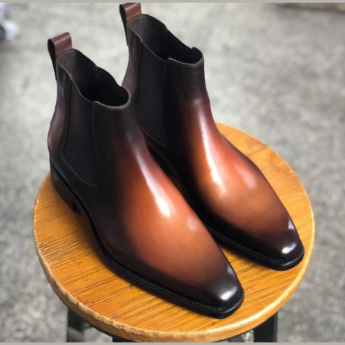 Made to Order Bespoke Handmade Boots Flame Treated Premium Quality Ta Tailor Made Shoe
