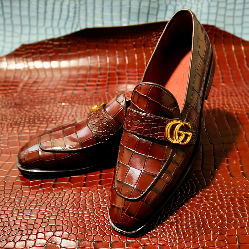 Made to Order Bespoke Handmade Made to Measure Genuine Crocodile Print Leather Loafers Slip On Moccasin Mens Shoes