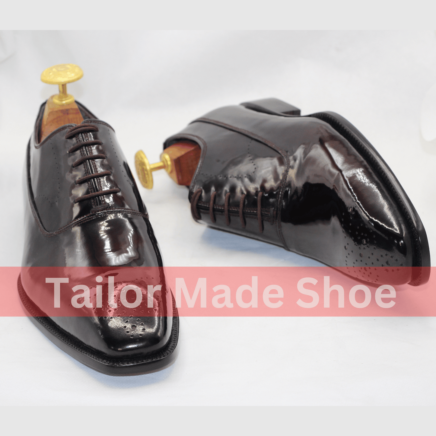 Men's Burgundy Patent Leather Oxford Shoes – Classic Elegance ustom-Made Burgundy Oxford Shoes – Luxury Men's Footwear