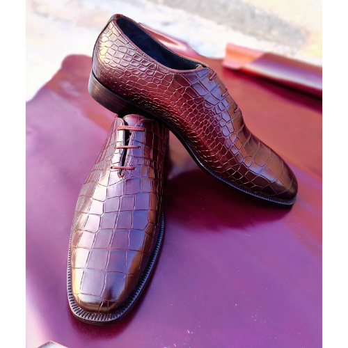 New Custom Made Shoes Bespoke Handmade Shoes Made to Measure Shoes Genuine Crocodile Print Green Leather Laceup Oxford Mens Stylish Shoes