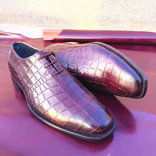 New Custom Made Shoes Bespoke Handmade Shoes Made to Measure Shoes Genuine Crocodile Print Green Leather Laceup Oxford Mens Stylish Shoes