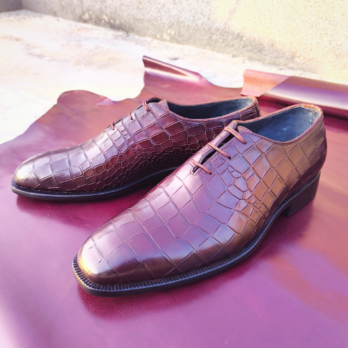 New Custom Made Shoes Bespoke Handmade Shoes Made to Measure Shoes Genuine Crocodile Print Green Leather Laceup Oxford Mens Stylish Shoes