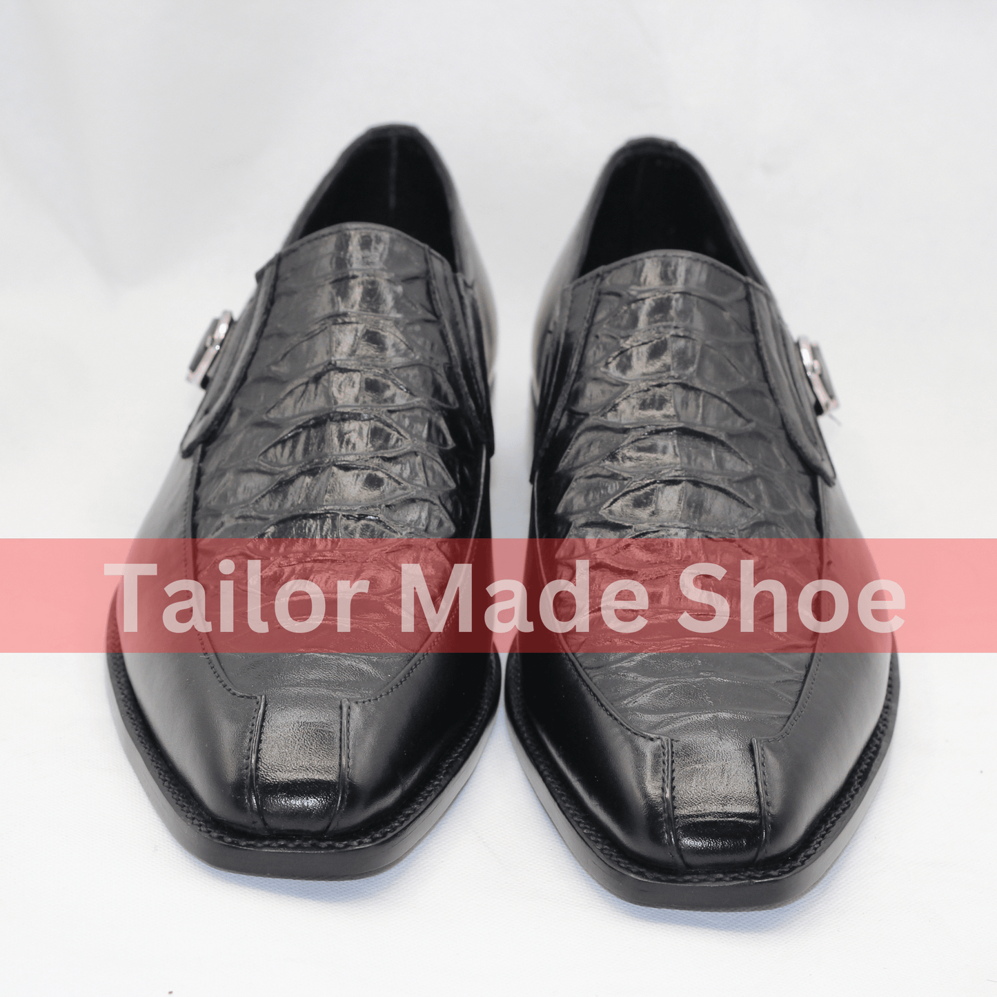 Premium Black Leather Loafers with Crocodile Texture Black Crocodile Embossed Loafers β Handcrafted Elegance