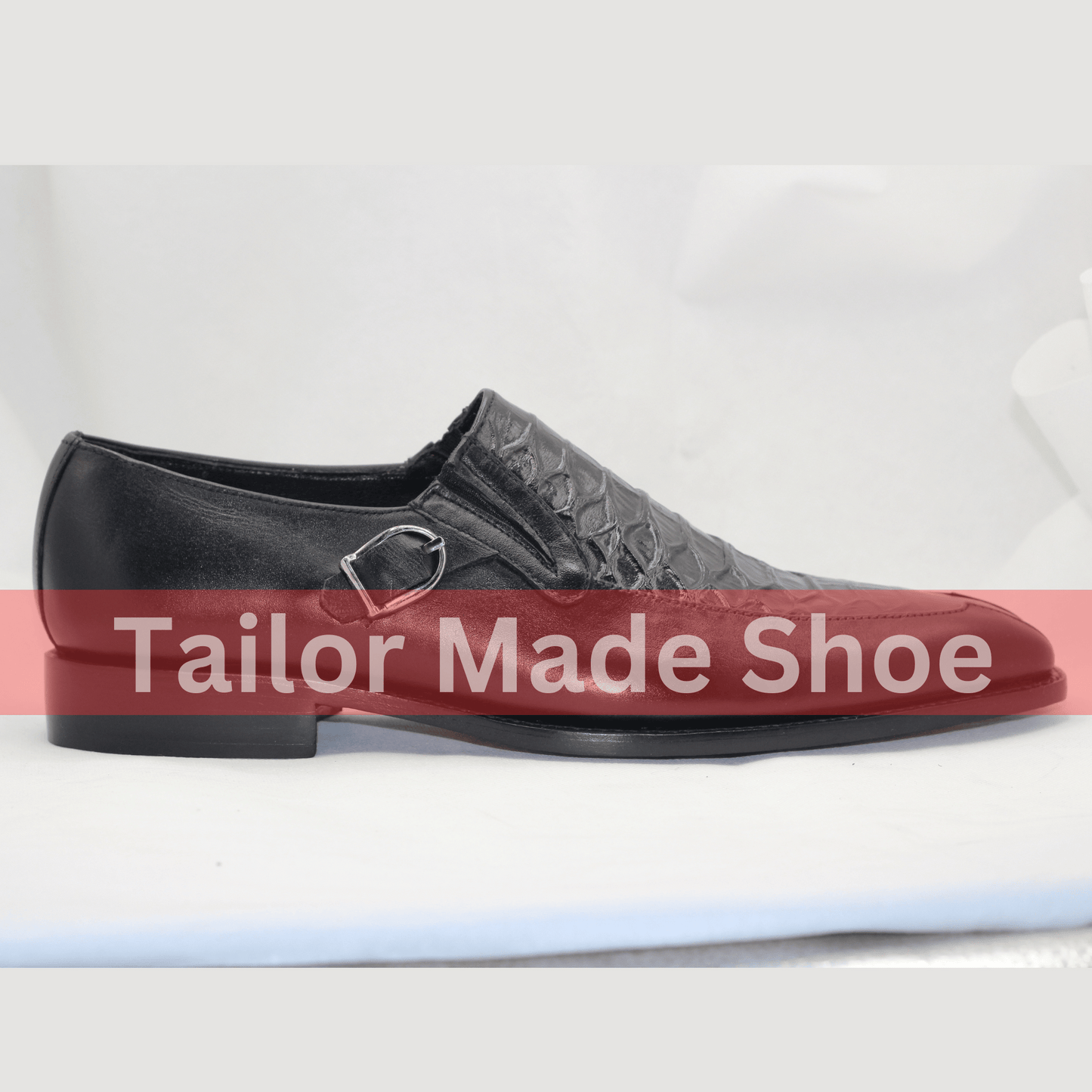 Premium Black Leather Loafers with Crocodile Texture Black Crocodile Embossed Loafers β Handcrafted Elegance