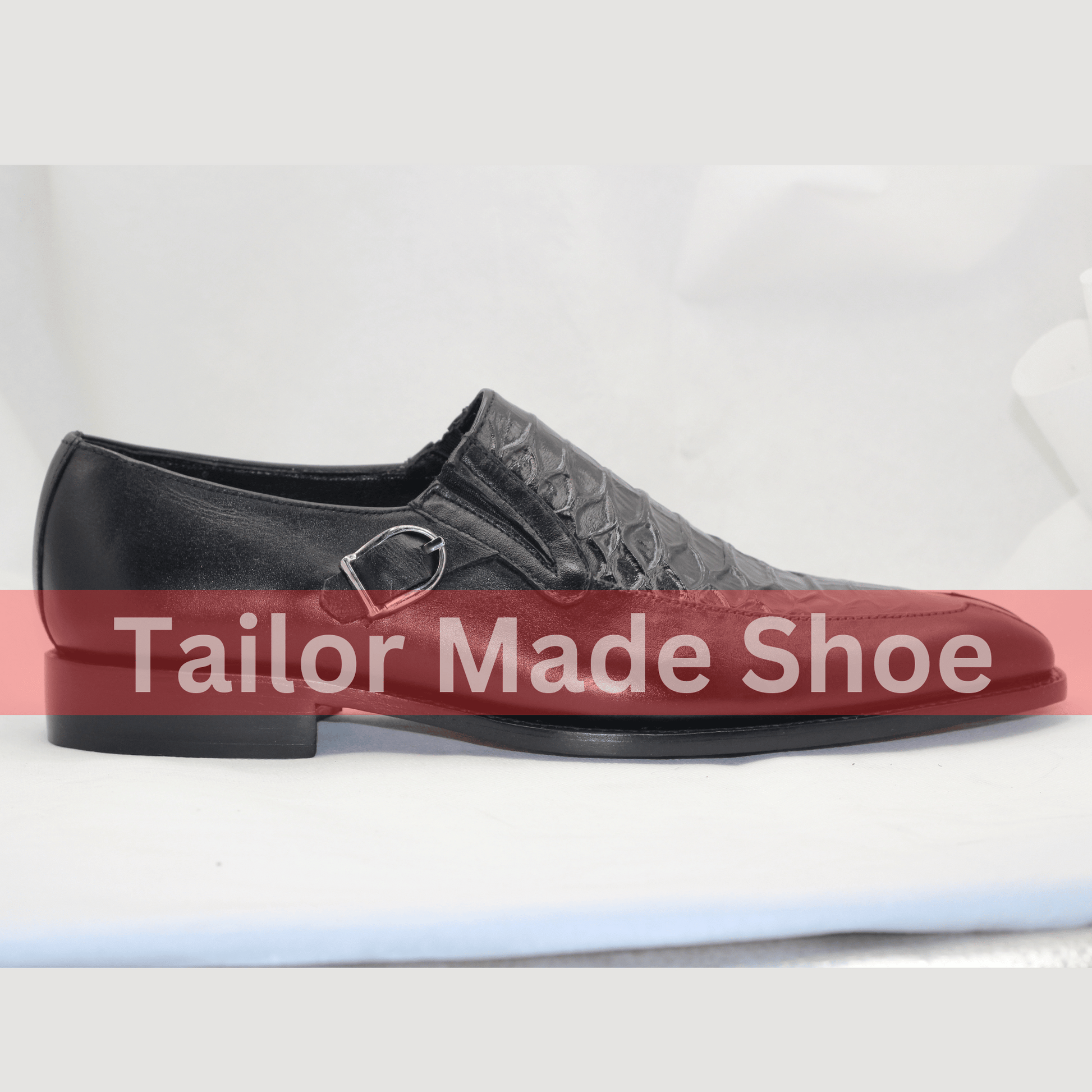 Premium Black Leather Loafers with Crocodile Texture Black Crocodile Embossed Loafers – Handcrafted Elegance