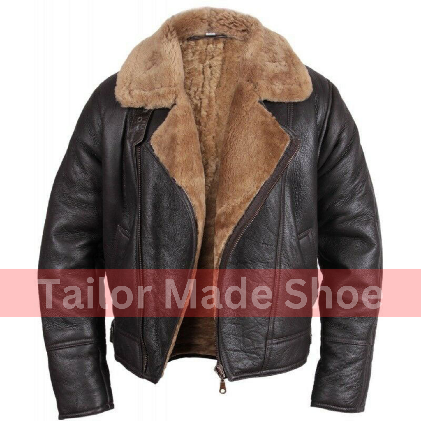 Tailor Made Men's Black Sheepskin Leather Jacket B3 Fashion Coat Stylish Jackets