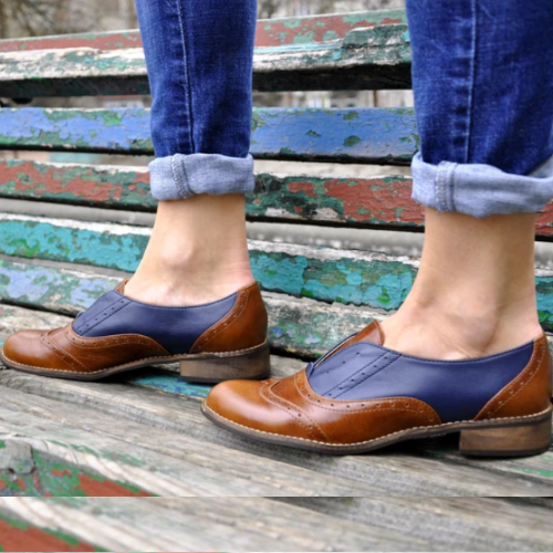 Laceless Oxfords, Womens Brogues, Oxfords for Women, Slip On Shoes, Brown Leather Shoes, FREE customization!!!