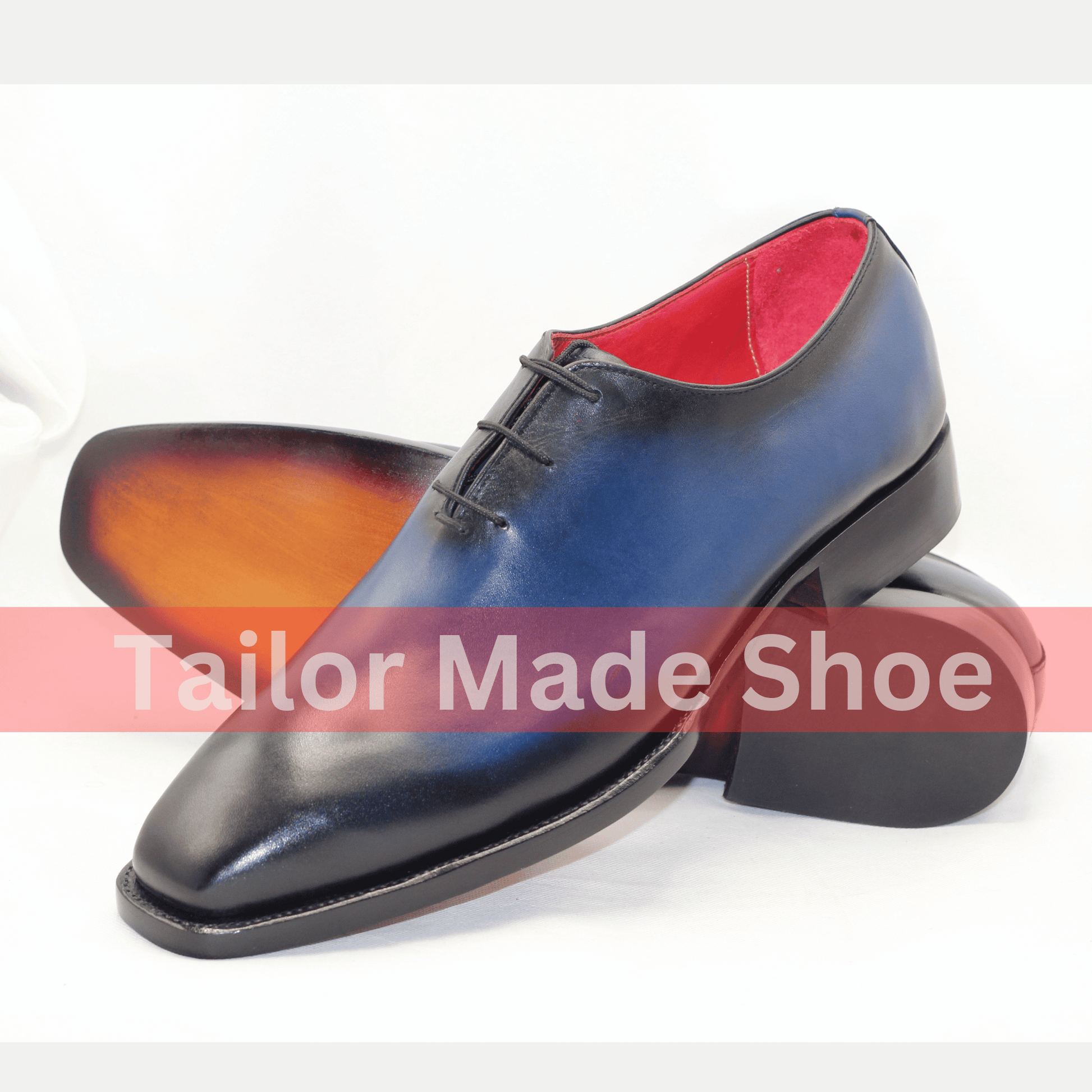 Artisan-Crafted Blue Leather Shoes – The Epitome of Sophistication Handcrafted Premium Blue Leather Shoes with Black Finish – Modern Elegance