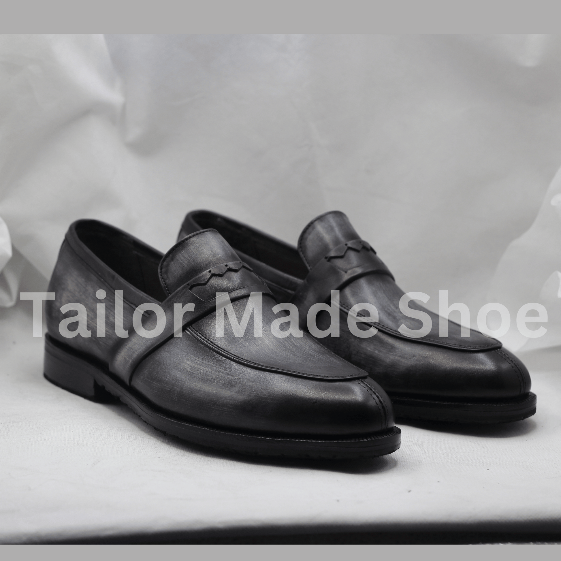 Artisan-Made Black Leather Shoes - Timeless Slip-On Style - Classic Formal Style Bespoke Handmade Premium Quality Shoes Loafers Men's Shoes