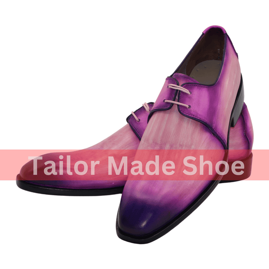 Artisan Hand-Dyed Leather Shoes - Stylish Ombre Finish for Men Premium Quality Purple Oxfords - Modern Elegance Redefined