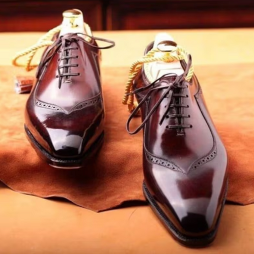 Bespoke Handmade Shoes Goodyear Welted Shoes Oxford Wingtip Shoes Laceup Shoes Wedding Shoes Italian Shoes Mens Shoes Stylish Shinny Shoes  