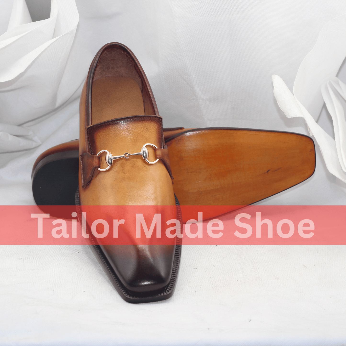Bespoke Two-Tone Shoes – Beige And Brown Artisan-Crafted Leather Loafers Shoes Your Impeccable Style Premium Patent Leather Shoes Slip-on Shoes, Whole Cut Shoes, for Mens