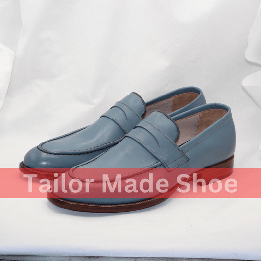 Classic Blue Leather Loafers Tailor-Made Blue Leather Loafers – Luxury Footwear for Men – Timeless Elegance & Comfort Perfect Blend of Style & Comfort