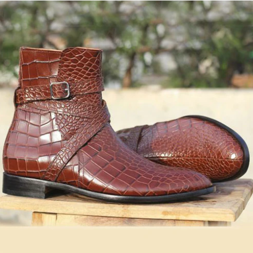 Custom Made Handmade Tailor Made Bespoke Boots, Premium Quality Leather, Single Buckle Boots, Order Now Made To Measure Handmade Boots For Mens & Womens