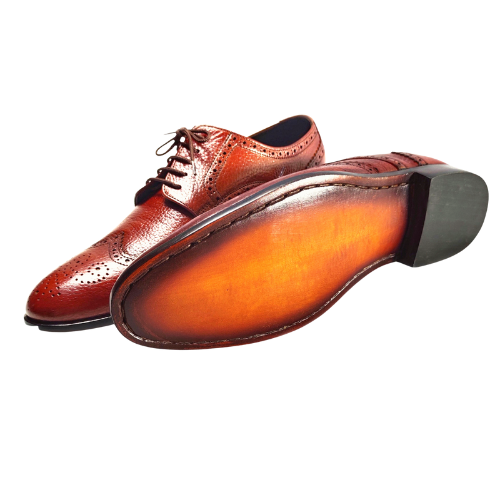 Handstiched Handpainted Handmade Geniune Leather Wintip Shoes Brogue Shoes Oxford Formal Dress Mens Shoes