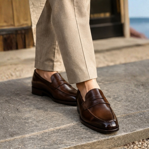 Dark Brown Penny Loafers – Handcrafted Goodyear Welted Tailor Made Bespoke Premium Calf Leather Shoes