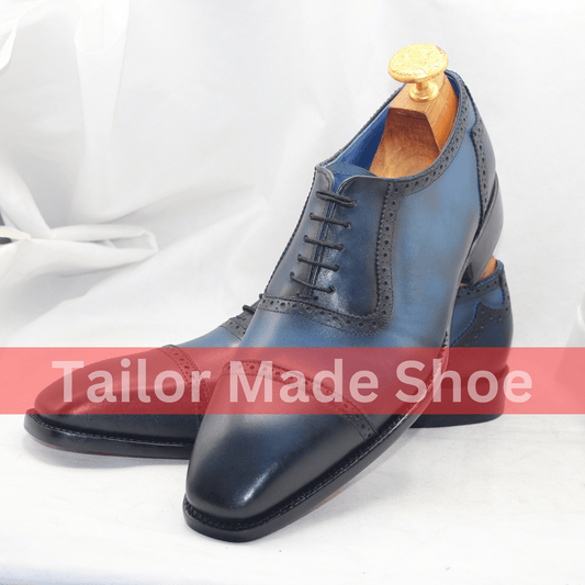 Elegant Two-Tone Oxford Shoes – Premium Handmade Leather for Weddings & Style  – Bespoke Craftsmanship for Men’s Formal Wear
