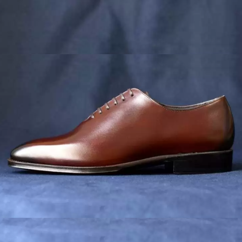 Exquisite Tailor-Made Oxfords: Walk in Luxury Style, Handmade Shoes Premium Quality Burgundy Leather Whole Cut Oxford Premium Shoes For Mens