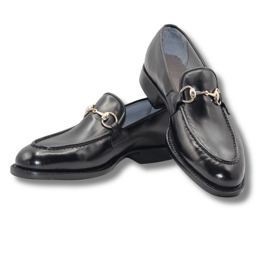 Luxury Black Leather Buckle Loafers Men’s Dress Shoes Artisan-Made Black Leather Shoes - Timeless Slip-On Style - Classic Formal Style Bespoke Handmade Premium Quality Shoes Loafers Men's Shoes 