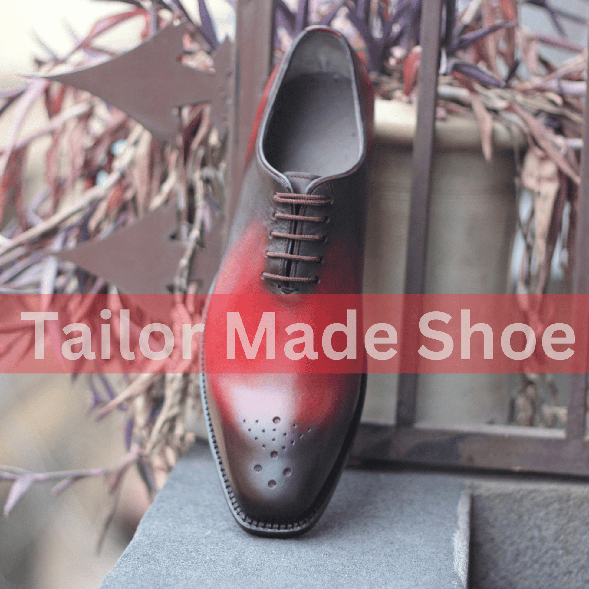Handcrafted Red And Black Gradient Leather Oxford Shoes – Luxury for Men Timeless Craftsmanship Handmade Excellence Bold Gradient Design