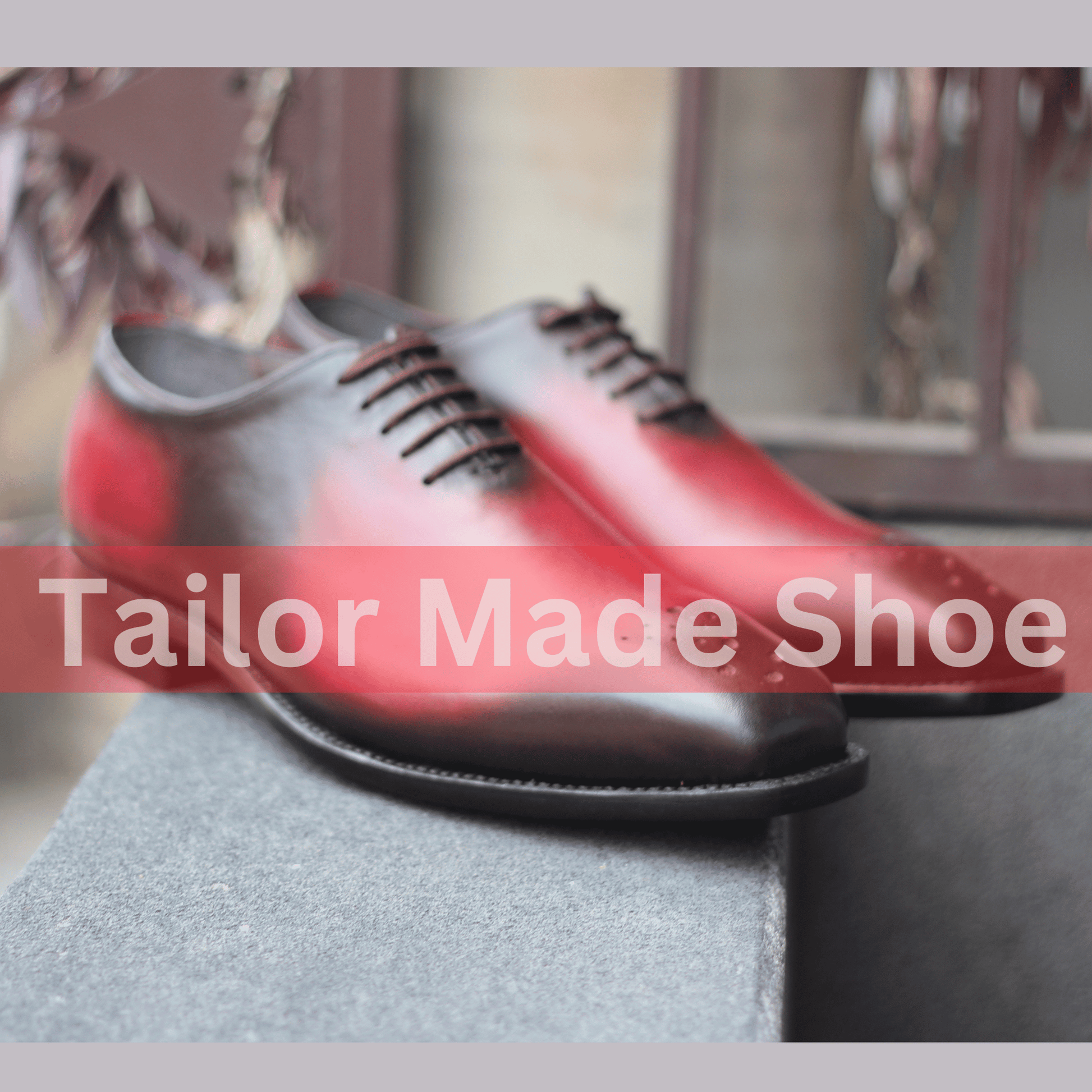 Handcrafted Red And Black Gradient Leather Oxford Shoes – Luxury for Men Timeless Craftsmanship Handmade Excellence Bold Gradient Design