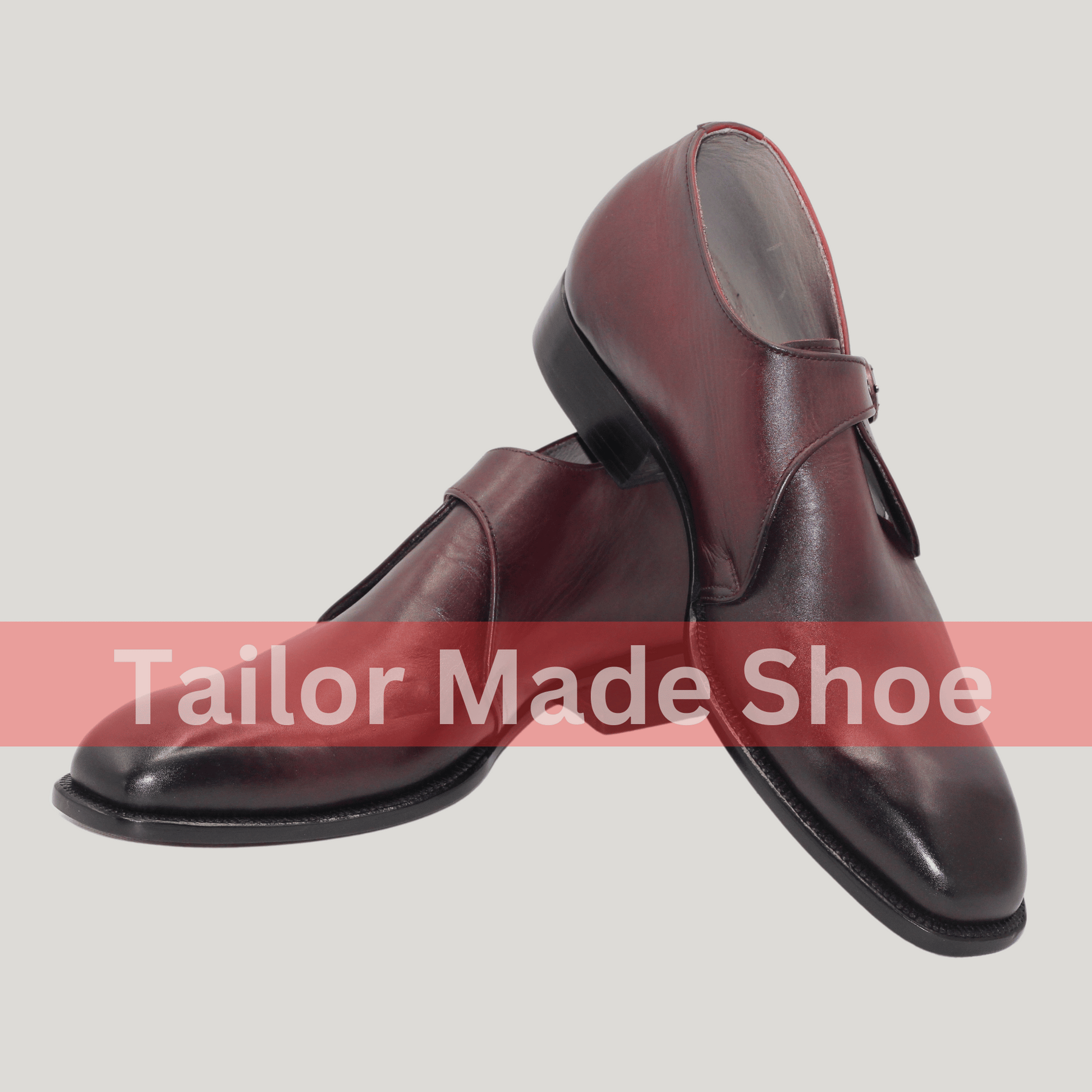 Handcrafted Single Monk Strap Shoes – Premium Burgundy Leather Burgundy Monk Strap Shoes – Perfect Blend of Comfort & Style