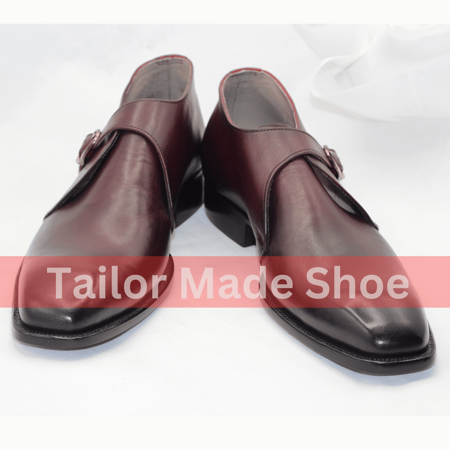 Handcrafted Single Monk Strap Shoes – Premium Burgundy Leather Burgundy Monk Strap Shoes – Perfect Blend of Comfort & Style