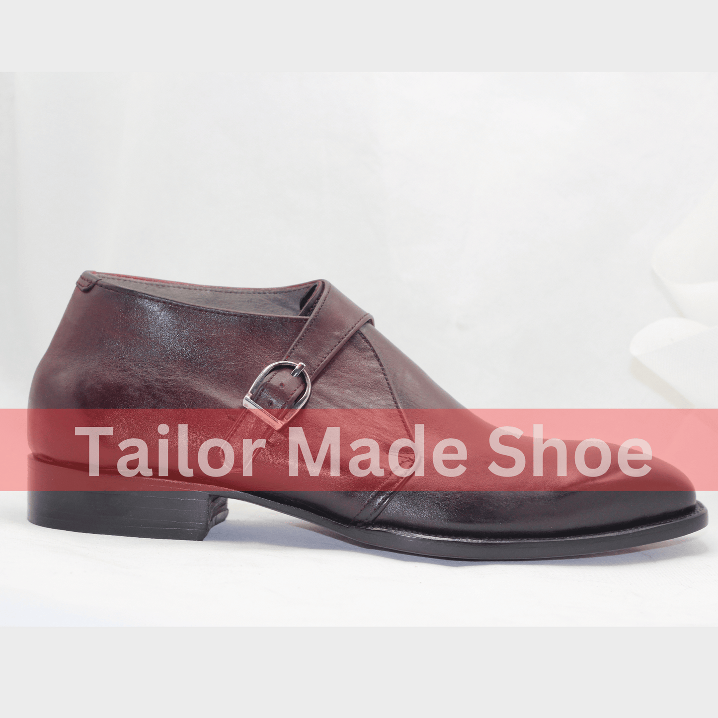 Handcrafted Single Monk Strap Shoes – Premium Burgundy Leather Burgundy Monk Strap Shoes – Perfect Blend of Comfort & Style