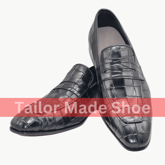 Handmade Luxury Crocodile Leather Loafers for Men – Bespoke Craftsmanship for Weddings and Style 