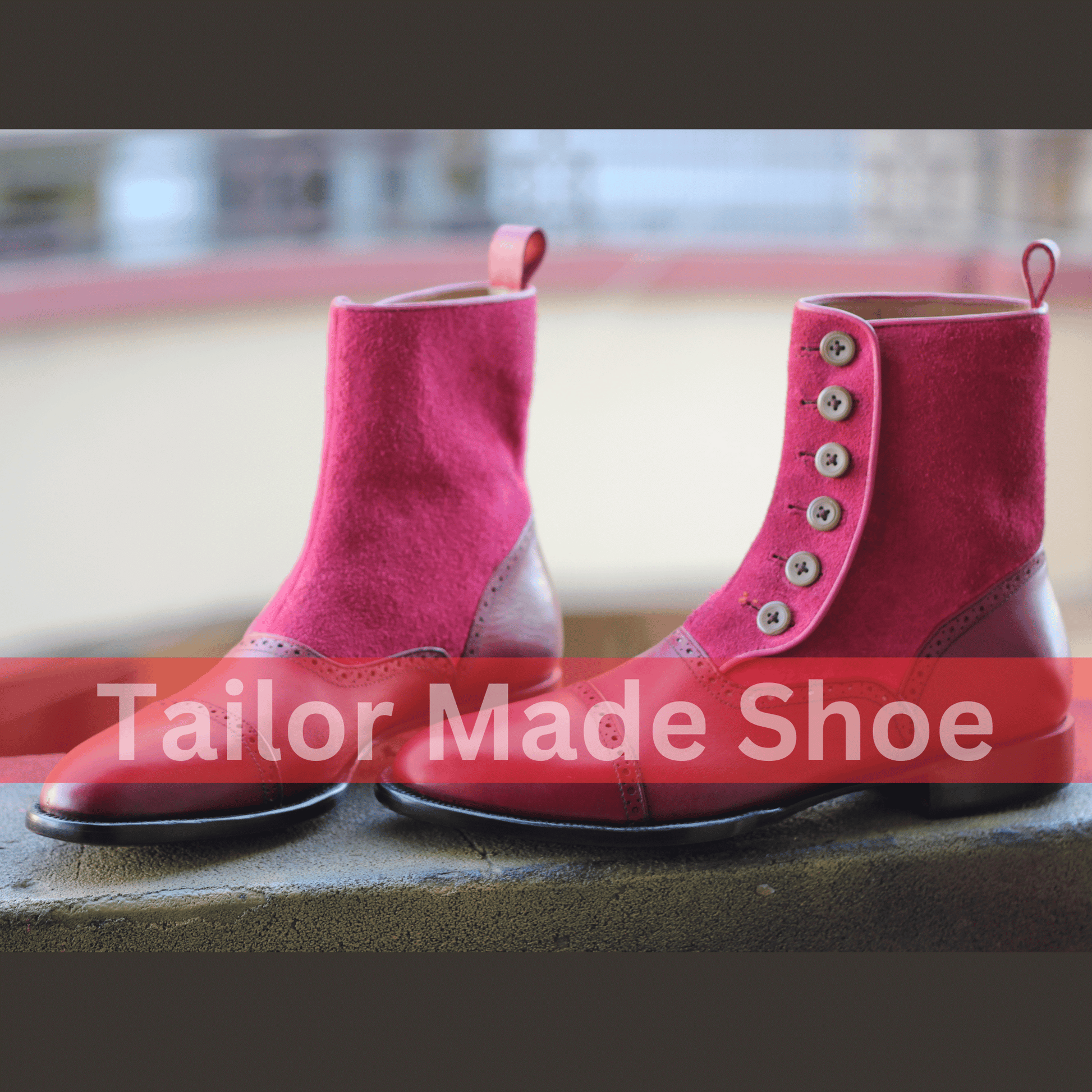 Luxury Handmade Leather Button Boots - Classic Handmade Leather Boots with Button Detailing - Fashion Meets Functionality Bespoke Craftsmanship for Men & Women