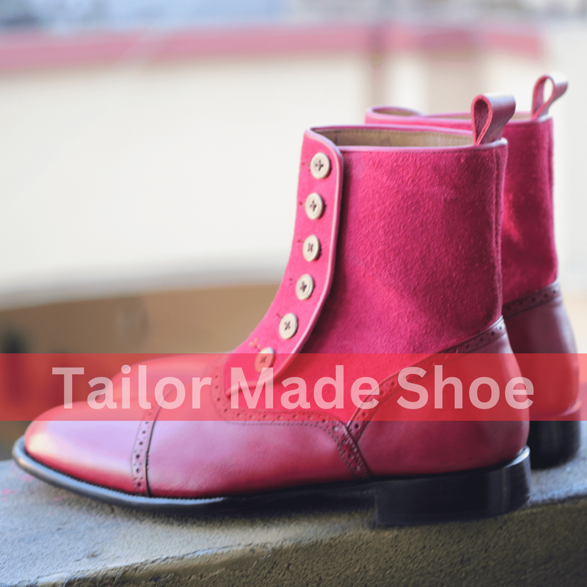 Luxury Handmade Leather Button Boots - Classic Handmade Leather Boots with Button Detailing - Fashion Meets Functionality Bespoke Craftsmanship for Men & Women