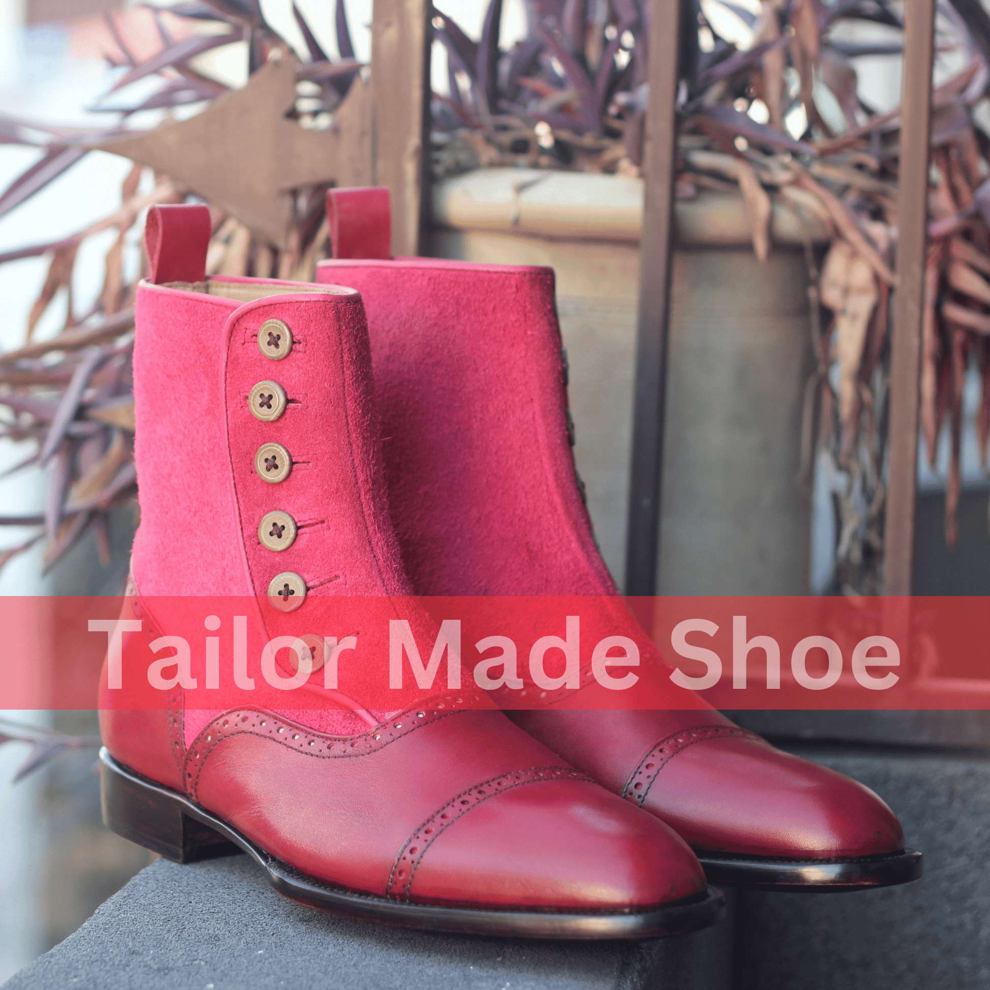 Luxury Handmade Leather Button Boots - Classic Handmade Leather Boots with Button Detailing - Fashion Meets Functionality Bespoke Craftsmanship for Men & Women