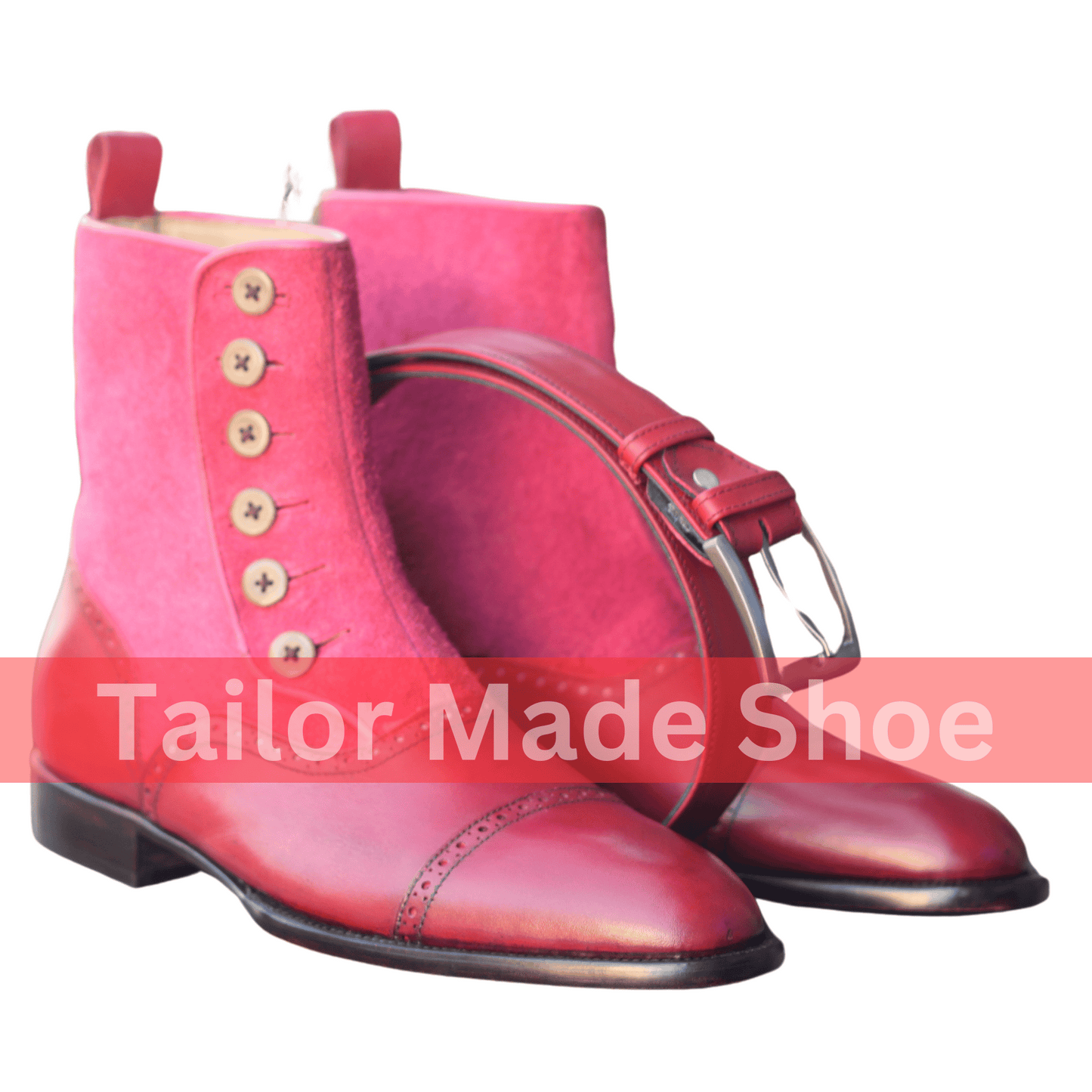 Luxury Handmade Leather Button Boots - Classic Handmade Leather Boots with Button Detailing - Fashion Meets Functionality Bespoke Craftsmanship for Men & Women