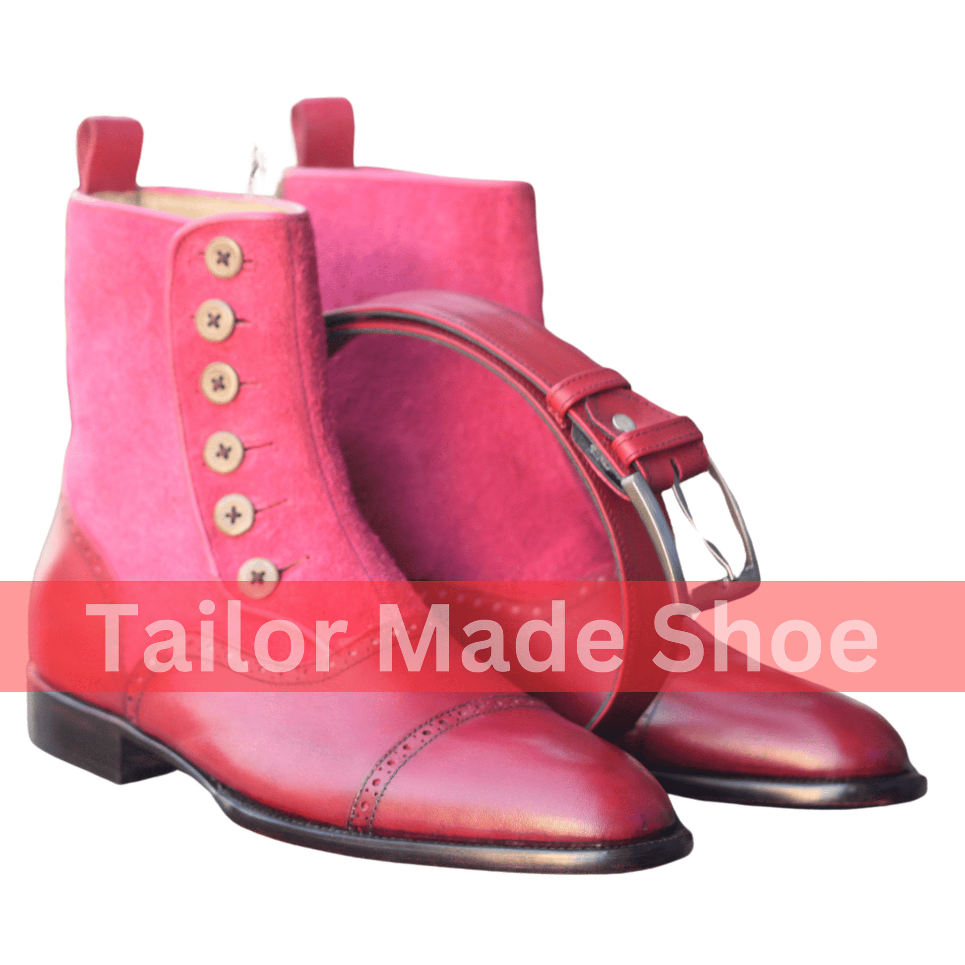 Luxury Handmade Leather Button Boots - Classic Handmade Leather Boots with Button Detailing - Fashion Meets Functionality Bespoke Craftsmanship for Men & Women