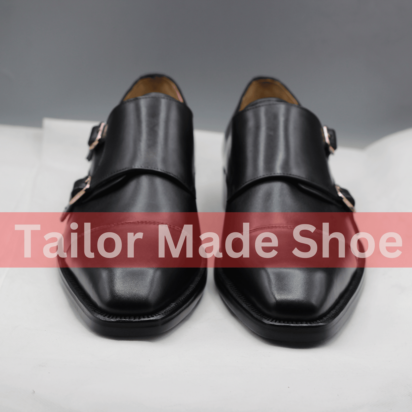 Men's Black Leather Monk Strap Shoes – Handmade Luxury Formal Footwear Elegant Handmade Leather Monk Strap Shoes – Stylish Dress Shoes for Men