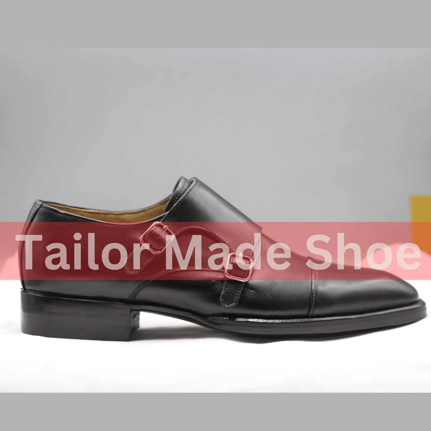 Men's Black Leather Monk Strap Shoes – Handmade Luxury Formal Footwear Elegant Handmade Leather Monk Strap Shoes – Stylish Dress Shoes for Men