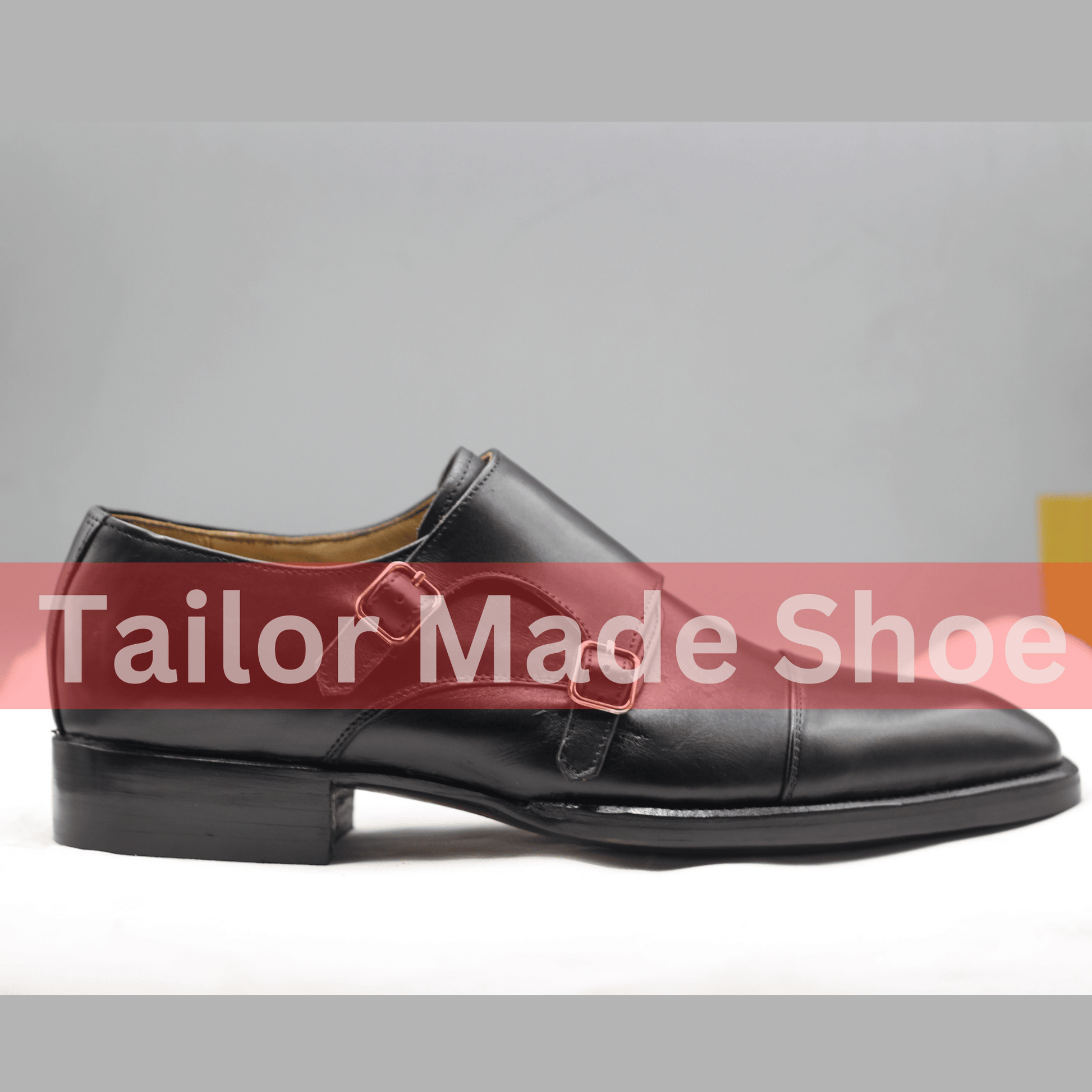 Men's Black Leather Monk Strap Shoes – Handmade Luxury Formal Footwear Elegant Handmade Leather Monk Strap Shoes – Stylish Dress Shoes for Men