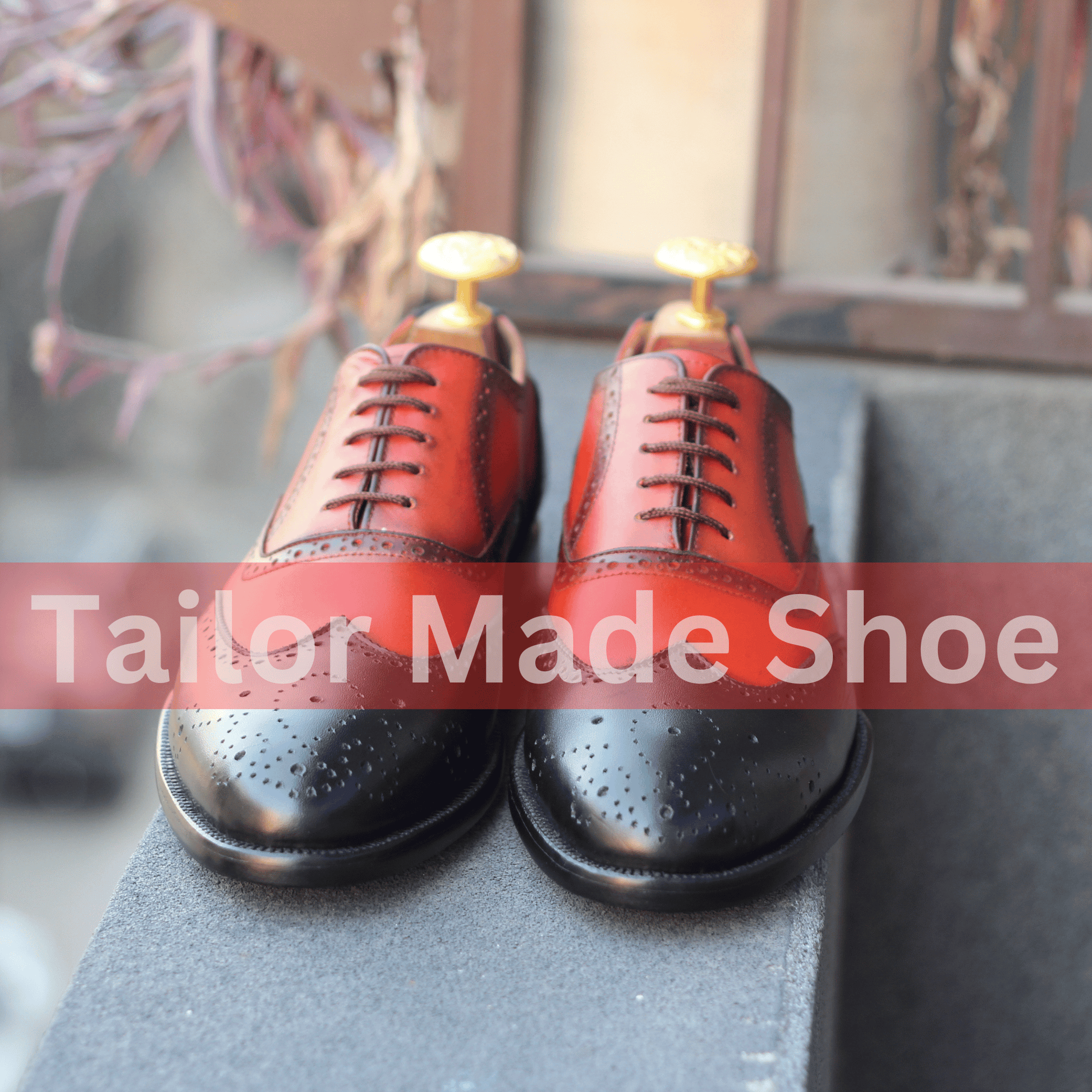 Men’s Classic Two-Tone Oxford Leather Shoes – Handmade Luxury Design Elegant Wingtip Leather Oxfords – Perfect Formal Dress Shoes