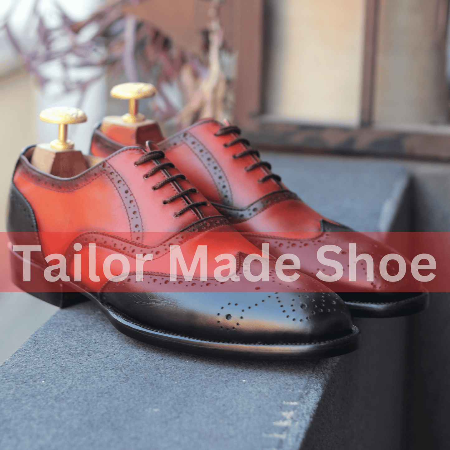 Men’s Classic Two-Tone Oxford Leather Shoes – Handmade Luxury Design Elegant Wingtip Leather Oxfords – Perfect Formal Dress Shoes