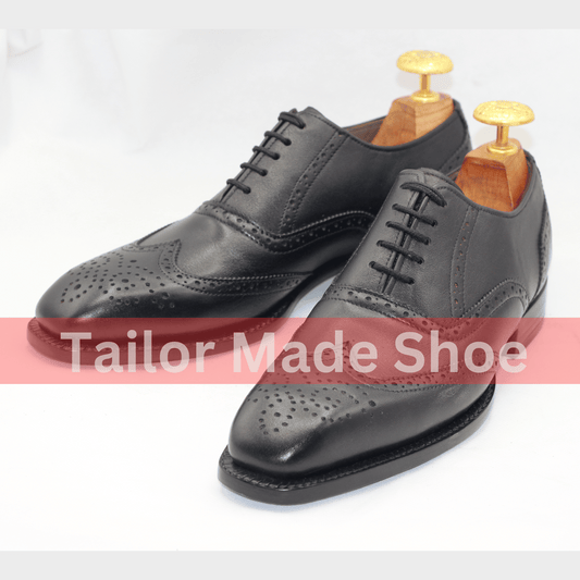 Men's Leather Wingtip Brogues Premium Black Brogue Lace-Up Shoes – Sophistication Redefined – Stylish and Comfortable