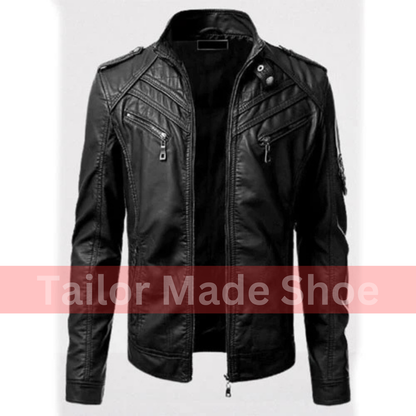 Men's Pure Black Leather Biker Fashion Jacket for Men, Men Leather Outerwear