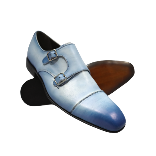 New Custom Made Shoe Bespoke Shoe Custom Design Shoes Handmade Shoes Goodyear Welted Shoes Single Monk Strap Buckle Shoes for Men's & Womens