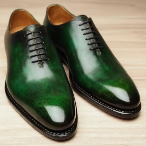 New Custom Made Handmade, Hand-Painted, Goodyear Welted Pure Leather Patina Shaded Shinny Oxford Shoes, Laceup Shoes, Dress Shoes For Men