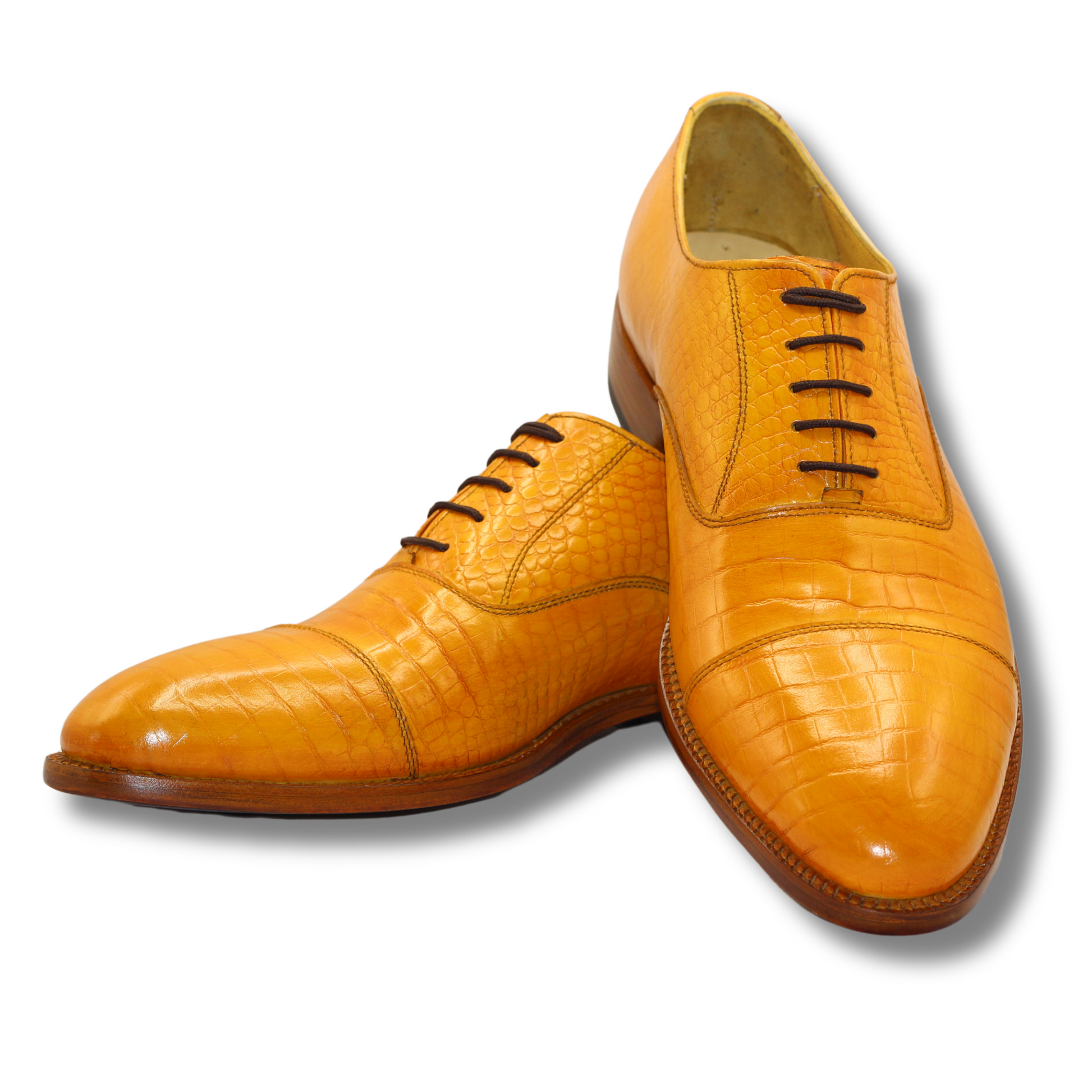 Handmade Yellow Croc Leather Dress Shoes for Men 14.5 / Available in all colors and materials Handmade Yellow Croc Leather Dress Shoes for Men 14.5 / Available in all colors and materials