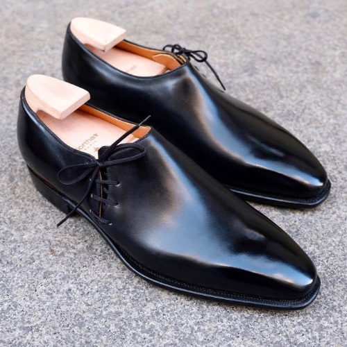 Tailor Made Custom Made Bespoke Handmade Premium Quality Black Leather Whole Cut Laceup Formal Dress Mens Fashion Shoes Gentlemen Shoes