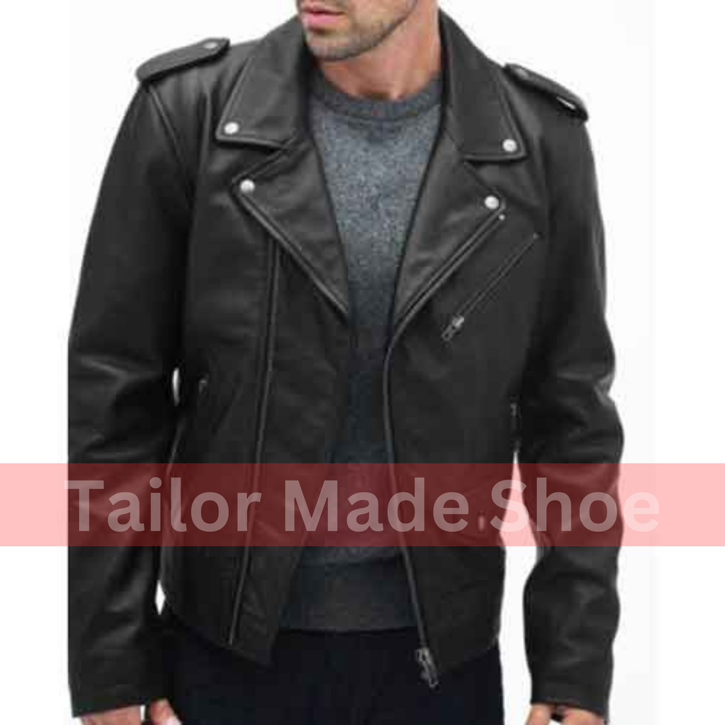 Premium Quality Men Black Biker Pure Leather Jacket, Black Leather Jackets