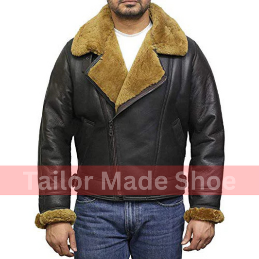 Tailor Made Men's Genuine Brown Sheepskin Leather Flying Pilot B3 Jackets